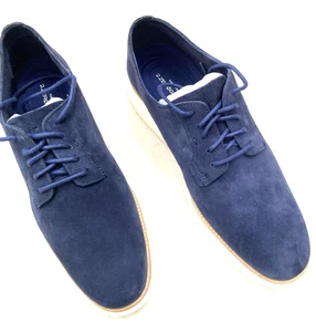 Zapatos Oxford de gamuza Cole Haan Zerogrand punta lisa para hombre azul oscuro, talla 10M, nuevos sin caja - Imagen 1 de 14