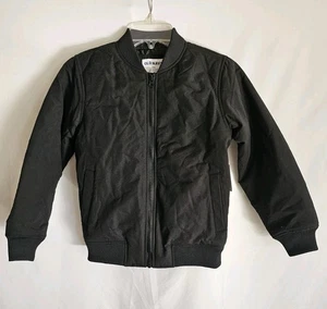 Giacca Bomber Old Navy Youth Nylon Nero Cerniera Anteriore Costine Scuola Taglia Media - Foto 1 di 8
