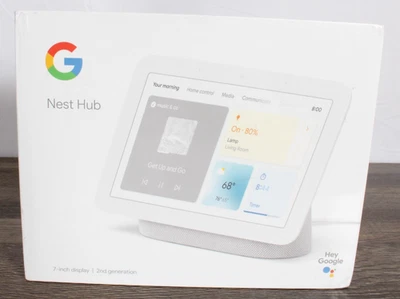 Google Nest Hub (2nd Gen) Smart Display Chalk: 7" LED, Bluetooth, Voice Control - Image 1 of 4