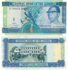Gambia 25 Dalasi (1991) - Jawara/Carmine Bee Eater/p14a, B212a UNC - Picture 1 of 3