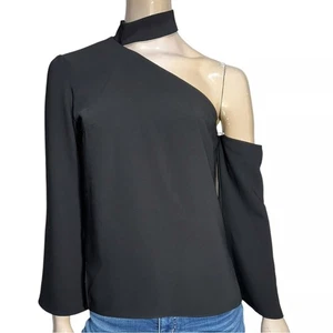 Amanda Uprichard Women's Asymmetric One Shoulder Black L Choker Minimalist Chic - Picture 1 of 4