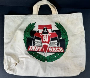 Vintage Indy NACS Canvas Tote Bag Enviro-Tote Racing Formula Car 91 USA Made - Picture 1 of 15