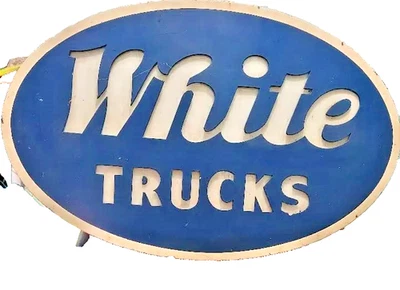 VINTAGE WHITE MOTOR COMPANY White Trucks Lighted Sign 1940s 1950s not neon RARE - Image 1 of 4