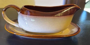 Pre owned SANGO Nova Brown Gravy Boat & Underplate 4933 - Picture 1 of 4