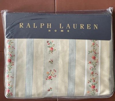 NEW Rare Vintage RALPH LAUREN Sateen Julianne Blue 100% Cotton King Flat Sheet - Image 1 of 2
