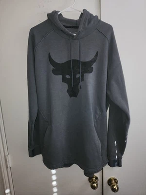 Under Armour  Project Rock Dark Grey Hoodie Brahma Bull Logo Mens XL Hoodie - Image 1 of 4