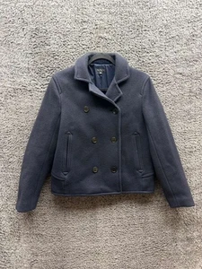 Rag & Bone Wool-Blend Double Breasted Cropped Peacoat Jacket Gray/Blue Womens S - Picture 1 of 12