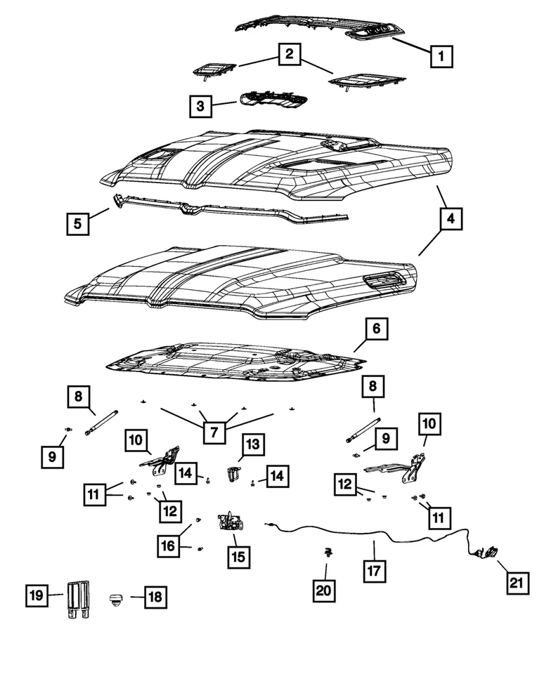 Original Mopar 2021-2024 Ram 1500 capó bisel moldura moldura izquierda 68442731AC Foto 1 de 1