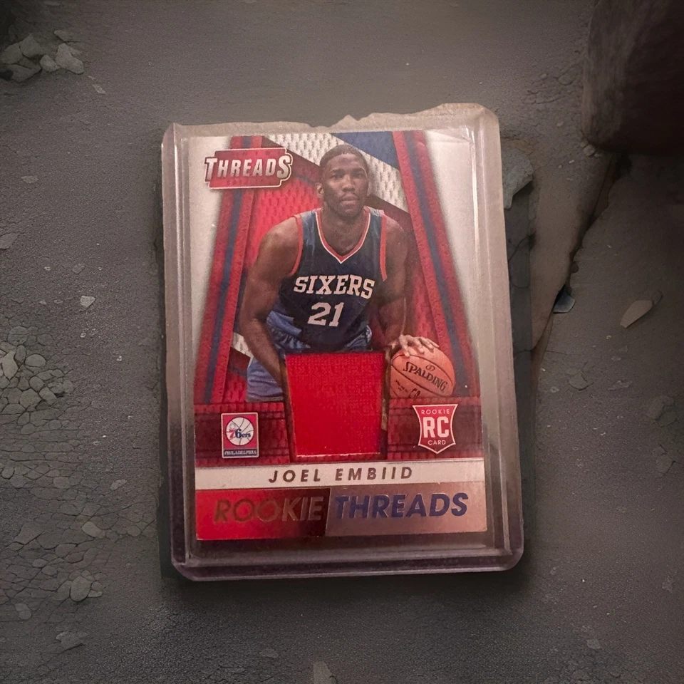2014-15 Threads Rookie Threads Joel Embiid #46 RC Patch Relic - Image 1 of 2