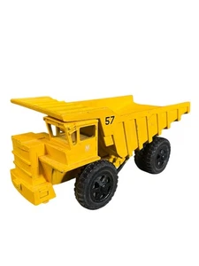 Vintage Ertl Dump Truck Yellow Black Wheels #57 Die Cast Metal Dyersville Iowa - Picture 1 of 14