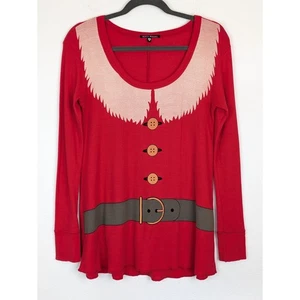 Wildfox Sweater Santa and Elf Knit Christmas Holidays Thermal Red White Size XS - Picture 1 of 10