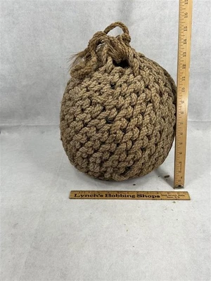antiguo 1800 bola redonda grande cáñamo cuerda barco guardabarros parachoques hecho a mano original  Foto 1 de 4