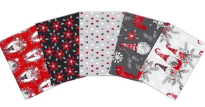 Feline Drive Fabric Fat Quarter Bundle HANGING WITH MY GNOMIES - Set 5 FQs - Picture 1 of 8
