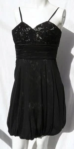 Femme Paris black sheer silk lace bubble empire party dress size XS XXS 0 2 - Picture 1 of 6