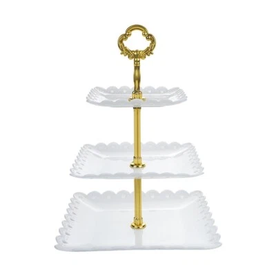 3-Tier Cupcake Stand Cake Round Serving Display Dessert Plate Rack Wedding Party - Image 1 of 4