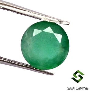 6.80 mm Certified Natural Emerald Round Cut 1.07 CTS Untreated Loose Gemstone - Picture 1 of 6