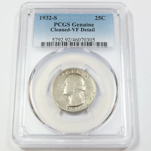 1932 S PCGS VF Detail - SILVER Washington Quarter - 25c US Coin #46120A - Picture 1 of 2