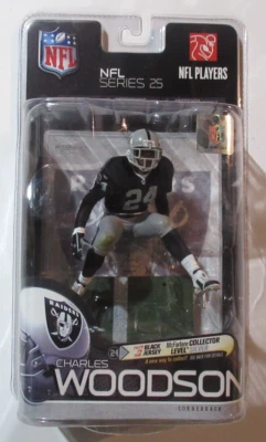 MCFARLANE NFL 25 RAIDERS HOF DB CHARLES WOODSON CL #128/1000 CHASE FIGURE SEALED - Image 1 of 4