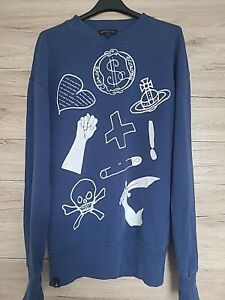 Genuine Authentic Blue Vivienne Westwood Anglomania News Sweatshirt Size XS