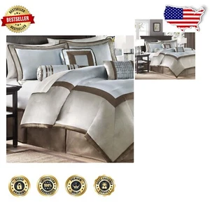 Cozy 7-Piece Luxe Comforter Set - Queen Down Alternative Bedding, Genevieve Blue - Picture 1 of 3