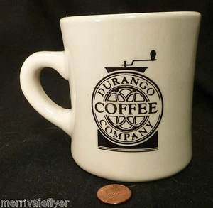 Vintage Durango Coffee Company Mug Heavy Colorado OLD LOGO Coffee Mill Grinder - Picture 1 of 7