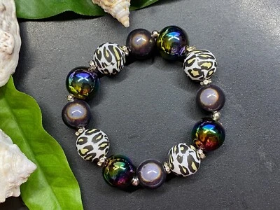Armband Miracle Beads + Leo div. Perlen Acryl Gr. S Magic Beads #1017-2 - Bild 1 von 2