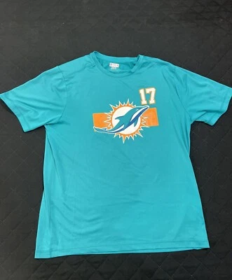Miami Dolphins T Shirt Mens Large L Green Ryan Tannehill NFL Football 17 Logo - Image 1 of 4