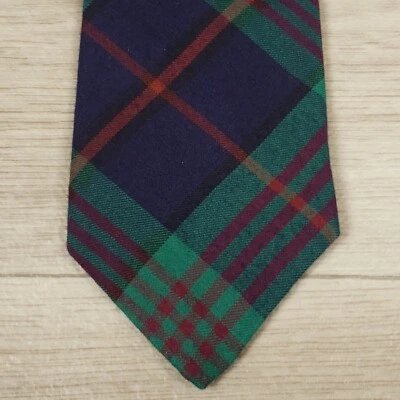 Corbata de cuello American Eagle de colección para hombre a cuadros rayón y lana verde azul rojo hecha en EE. UU. Foto 1 de 4