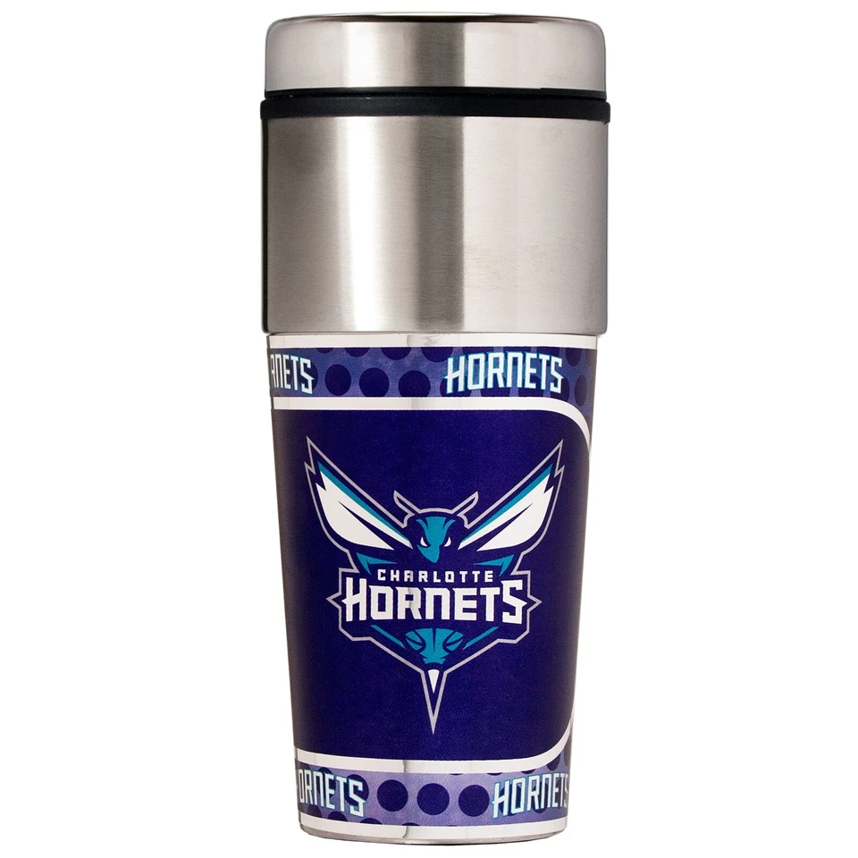 Дорожная кружка Charlotte Hornets 16 унций нержавеющая сталь NBA - Изображение 1 из 1