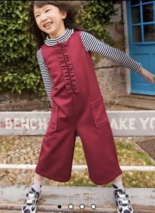 NWT Mini Boden 3/4 Bramble Bush Red Ruffled Overalls Jumpsuit - Picture 1 of 4