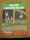 07/02/1979 England v Northern Ireland [At Wembley] (Folded). Any faults are note