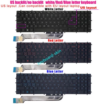 US Backlit Keyboard For Dell G3-3500 3579 3590 3779 G5-5587 5500 5590 G7 7590 - image 1 of 2