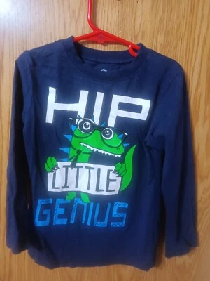 Top negro manga larga Okie Dokie Boy talla 5 "Hip Little Genius" 75C Foto 1 de 3