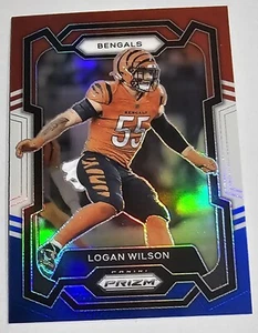 LOGAN WILSON 2023 PANINI PRIZM FOOTBALL NFL RED WHITE BLUE 60 Cincinnati Bengals - Picture 1 of 2
