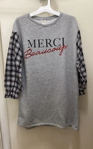 Zara Gray Sweater Merci Beaucoup Girls Size 13/14 - Picture 1 of 1