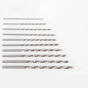 10 pezzi 0,5-3,2 mm extra lungo HSS metallo torsione punta trapano jobber gambo dritto - Foto 1 di 5