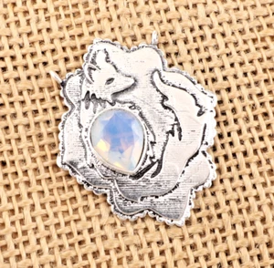 Milchiger Opal Edelstein 925 Sterlingsilber handgefertigter Schmuck Anhänger ... - Bild 1 von 6