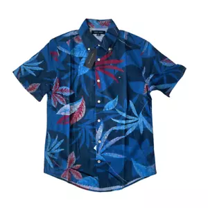 Tommy Hilfiger Men's Cotton/Linen Palms Short Sleeve Shirt NWT Free Shipping - Picture 1 of 3
