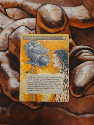 Magic the Gathering Helm of Obedience Hand Painted Custom Reserved List Alter - Image 1 of 2