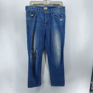 MOTHER Vaqueros Mujer Talla 28 El Suelto Denim Azul Desgastado Bolsillos de tiro medio - Imagen 1 de 10