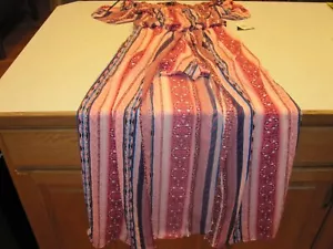 Maxi abito City Triangles Off The Shoulder Chiffon Overlay Romper Large ~ 10080 - Foto 1 di 8