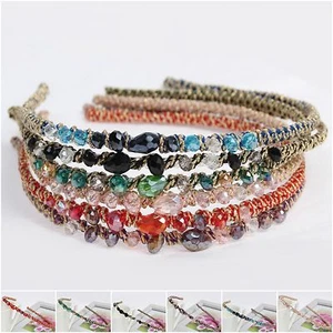 Haarreif gewickelt in Glitzerband mit Kristall Look Haarschmuck Hair - Bild 1 von 7