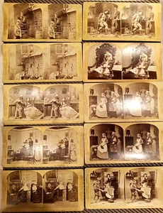 Antike Melander Fotograf Stereoview Karten Gruppenportraits von 1876 Lot* - Bild 1 von 6