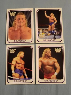1991 Merlin WWF Italian Sid Justice Lot Of 4 #3, 71, 55, 137 Sycho Vicious WCW - Image 1 of 2