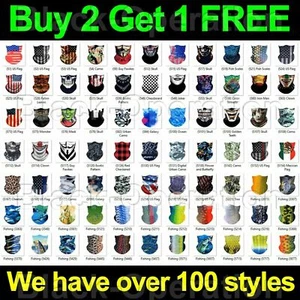 Face Mask Balaclava Scarf Neck Fishing Shield Sun Gaiter UV Headwear 100 Styles - Picture 1 of 223