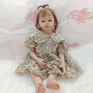 Lovely 28" Reborn Baby with Hand-Rooted Hair Already Finished Doll Cloth Body - Picture 1 of 7