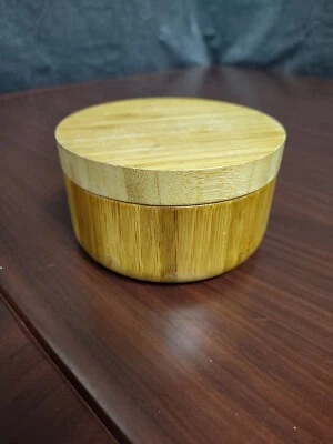 Simply Bamboo Two Compartment Salt Box Removable Rotating Magnetic Top 4.75”x2.5 - Image 1 of 4