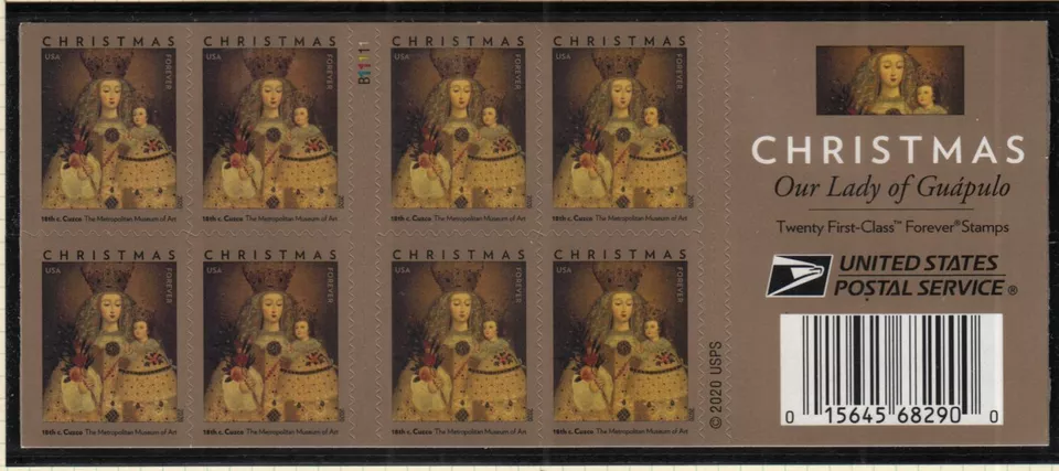 2020 Our Lady of Guapulo Sc 5525a booklet pane of 20 plate number B1111 - Image 1 of 1