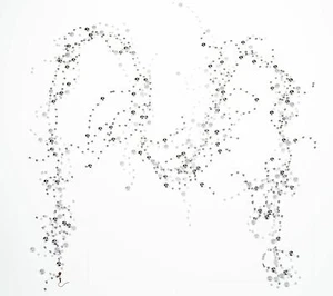 Set of 2 6' Metallic Cascading Beaded Ball Garlands in Silver/White - Picture 1 of 1