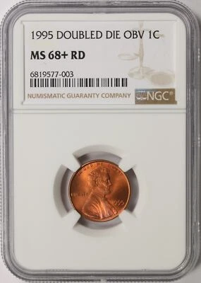 1995 1c DDO Doubled Die Obverse Lincoln Cent NGC MS68+ RD - Image 1 of 4
